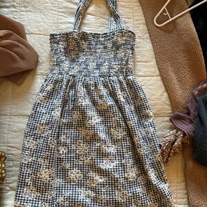 American Eagle Blue and White Gingham Dress